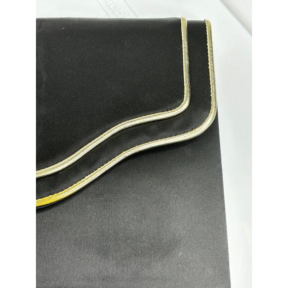 Vintage YSL Yves Saint Laurent Clutch Black Party Formal Purse - Picture 2 of 14